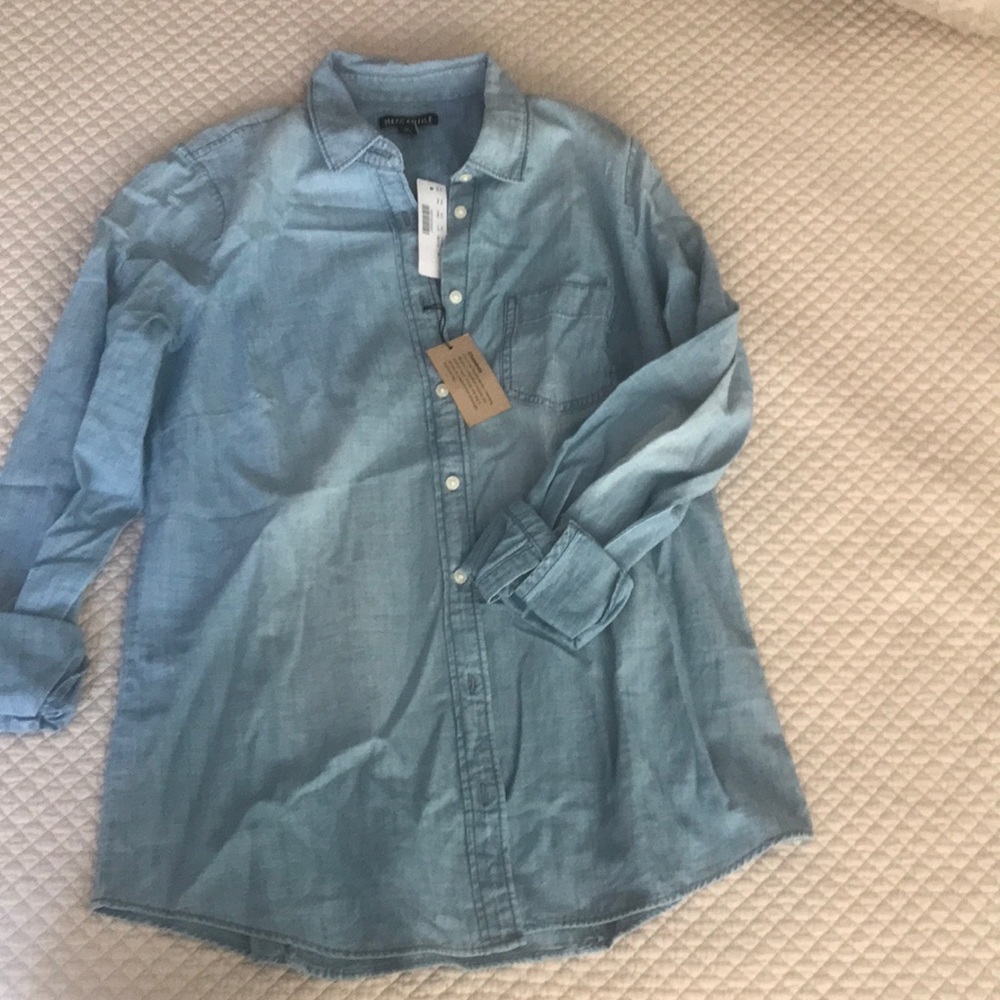 J crew Denim washed blouse